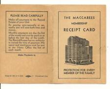 1957-58 THE MACCABEES  Membership Receipt Card picture