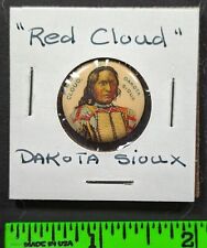 Vintage 1900s Red Cloud Native American Sioux Pinback Pin picture