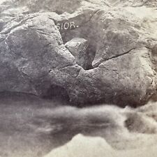 Antique 1860s Graffiti Rock Manchester New Hampshire Stereoview Photo Card V2103 picture