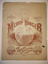 Vintage SINGER SEWING Machine 1891 Advertisement - RARE Sheet Music picture
