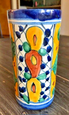 Vintage Signed Hand Painted Talavera Pottery Vase picture