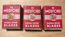 RARE VINTAGE 2 FULL AND 1 PARTIAL BOX OF MEDFORD DOUBLE EDGED BLADES WITH VAULT picture