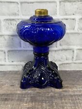 Antique c.1880-1900’s Cobalt Blue Glass Princess Feather No.1 size Oil Lamp Base picture