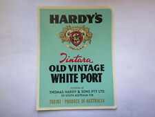 HARDY'S TINTARA OLD VINTAGE WHITE PORT WINE UNUSED LABEL c1970s SOUTH AUSTRALIA picture