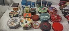 Group Of 22 Tins Various Shapes And Sizes See Pics For Conditions picture