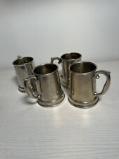 Set of 4 Vintage Stieff Clear-Bottomed Pewter P27 Tankard Mug picture