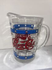 Vtg 1970'S Pepsi Cola Pitcher Tiffany Style Stained Glass Design picture