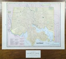 Vintage 1892 BALTIMORE MARYLAND Map 14