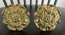 Set Of 2 Virginia Metalcrafters Brass Floral Curtain Tiebacks Drapery #VM 24-37 picture