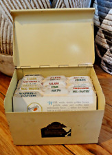 Vintage Antique Gold Medal Flour Metal Recipe Box With Kitchen Tested Recipes picture