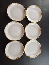 ROSENTHAL VERSAILLES ANTIQUE BUTTER PATT DISHES, WHITE, GOLD DAUB SCALLOP EDGE picture