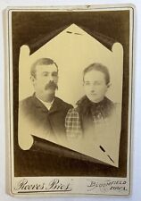 1800s Reeves Bros. Bloomfield, Iowa Man & Young Woman Photo, Mustache picture