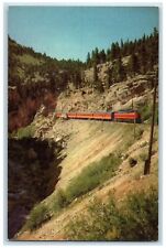 c1960's The Olympian Hiawatha Montana Canyon Train Scene Milwaukee WI Postcard picture