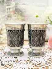 Vintage Two Collectible Pewter Cups High Quality Artistic Casting Germany picture