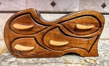 Vtg Artisan Handcrafted Wooden Bandsaw Jewelry Keepsake Box Felt Lining The Wave picture