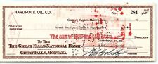 1949 GREAT FALLS MONTANA HARDROCK OIL CO NATIONAL BANK CHECK Z1628 picture
