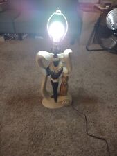 Vtg Mid Century Modern PLASTO Mfg. White And Black Color Extra Large Table Lamp. picture
