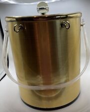 Vintage Culver Brushed Gold Body Clear Lid Handle Hooks Barware Retro MCM picture