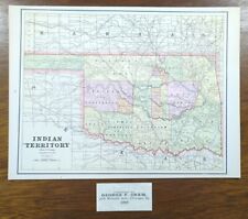 Vintage 1888 INDIAN TERRITORY Map 13