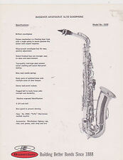 AD SHEET #2513 - 1970s BUESCHER MUSICAL INSTRUMENT - ARISTOCRAT ALTO SAX #1033 picture