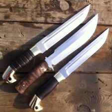 WILD CUSTOM HANDMADE 15 INCHES LONG IN HIGH POLISHED STEEL HUNTING 3 BOWIES ] picture