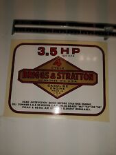 Briggs Stratton Decal, 3.5hp, #270609. Vintage. New Old Stock picture