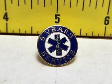 Vintage EMT 9 Year Service Pin Pinback Paramedic Lapel Jacket  picture
