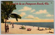 It's Great to be in Pompano Beach Florida Vintage Postcard P6 picture