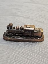 Antique Small Copper and Metal Train Desk Accessory Vintage Train picture