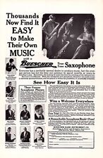 1923 BUESCHER True-Tone SAXOPHONE ~ VINTAGE PRINT AD picture