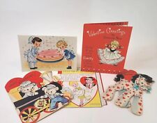 Vtg '50s Valentine Cards Lot of 5 Stand Up Opens Bears Pony Chef Crafting Decor picture