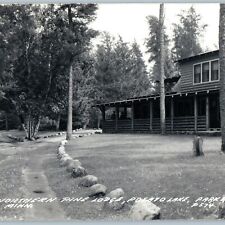 c1940s Park Rapids, MN RPPC Northern Pine Lodge Cabin Photo Potato Lake Vtg A186 picture