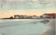 1911 Beach Life Saving Station Casino Arch Narragansett Pier RI post card picture