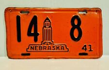 1941 Nebraska License Plate 14-8 ALPCA Garage Decor State Capital Building Image picture