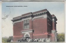 VINTAGE 1917 POSTCARD - GREENLEAF HIGH SCHOOL , KANSAS - ANTIQUE picture
