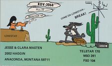 CB radio QSL postcard coyote comic Jesse Clara Masten 1970s Anaconda Montana picture