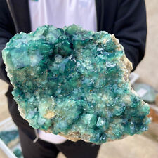 4.1lb Large NATURAL Green Cube FLUORITE Quartz Crystal Cluster Mineral Specimen picture