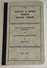 Vintage Kentucky/Indiana Terminal Railroad Co. Form 5 1979 Telephone Directory picture