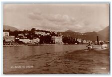 c1930's Un Saluto Da Lugano Switzerland Steamer Ship Vintage RPPC Photo Postcard picture