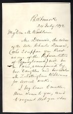 Reverdy Johnson Signed Letter – Prominent Lawyer – Dred Scott, Mary Surratt picture