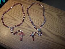 2 Unique Hand made  Vintage Antique Wood Rosary's picture