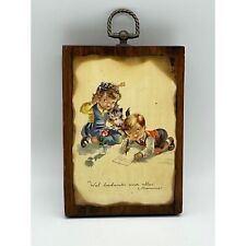 Vintage Dutch Wood Wall Plaque 1973 Mommy Mothers Day picture