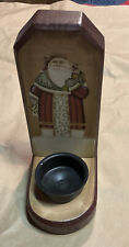 Crazy Mountain Wood Santa Tealight Holder,6.3/8” Height. picture