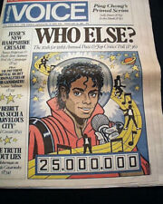 MICHAEL JACKSON Mid 1980s Thriller Era w/ Color Illustrtation 1984 Village Voice picture