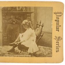 Girl Admiring French Heels Stereoview c1890 Young Woman Dressing Up Photo A1860 picture