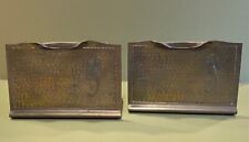 Roycroft Hammered Brass Bookends Peacock Arts & Crafts Mission Style Hallmarked picture