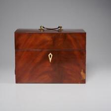 Large Georgian Style Metal Lined  Wood Brass Tea Caddy Box 11