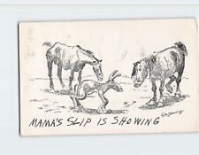 Postcard Mama's Slip is Showing Etching Art by WM Standing picture