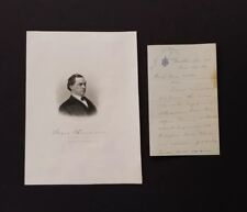 Samuel J Randall 1864 Handwritten/Signed Letter & Engraved Photo ~ PA Politician picture