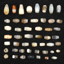 Lot Sale 50 Ancient Margiana Greco Bactrian Large Banded Agate Stone Beads picture